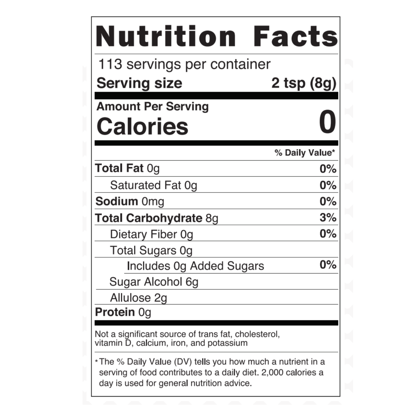Zero Calorie Sweetener (Erythritol Allulose Monk Fruit Blend)