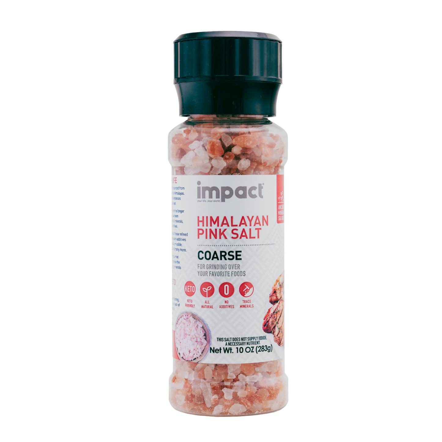 Coarse Grain Himalayan Pink Sea Salt 10 oz Grinder