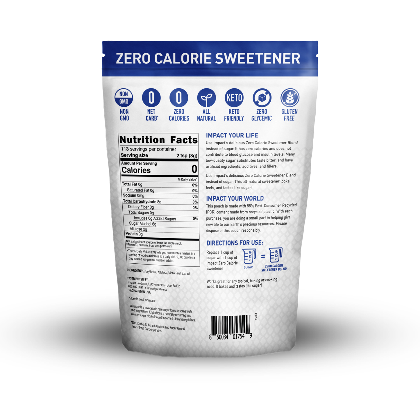 Zero Calorie Sweetener (Erythritol Allulose Monk Fruit Blend)