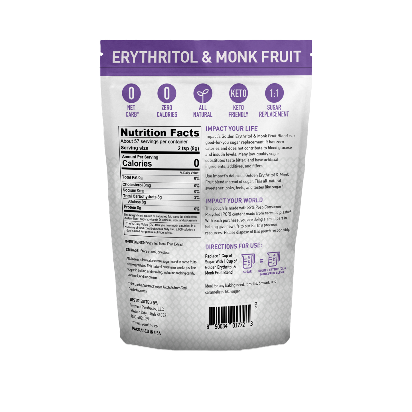 Erythritol & Monk Fruit Blend (Granular)